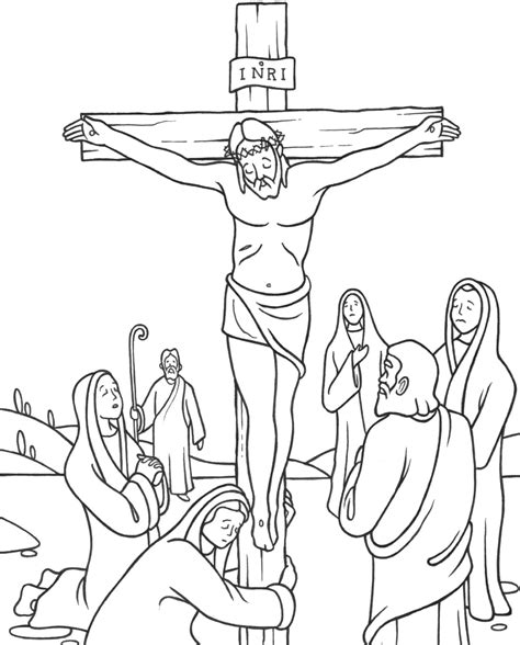 jezus na krzyzu kolorowanka